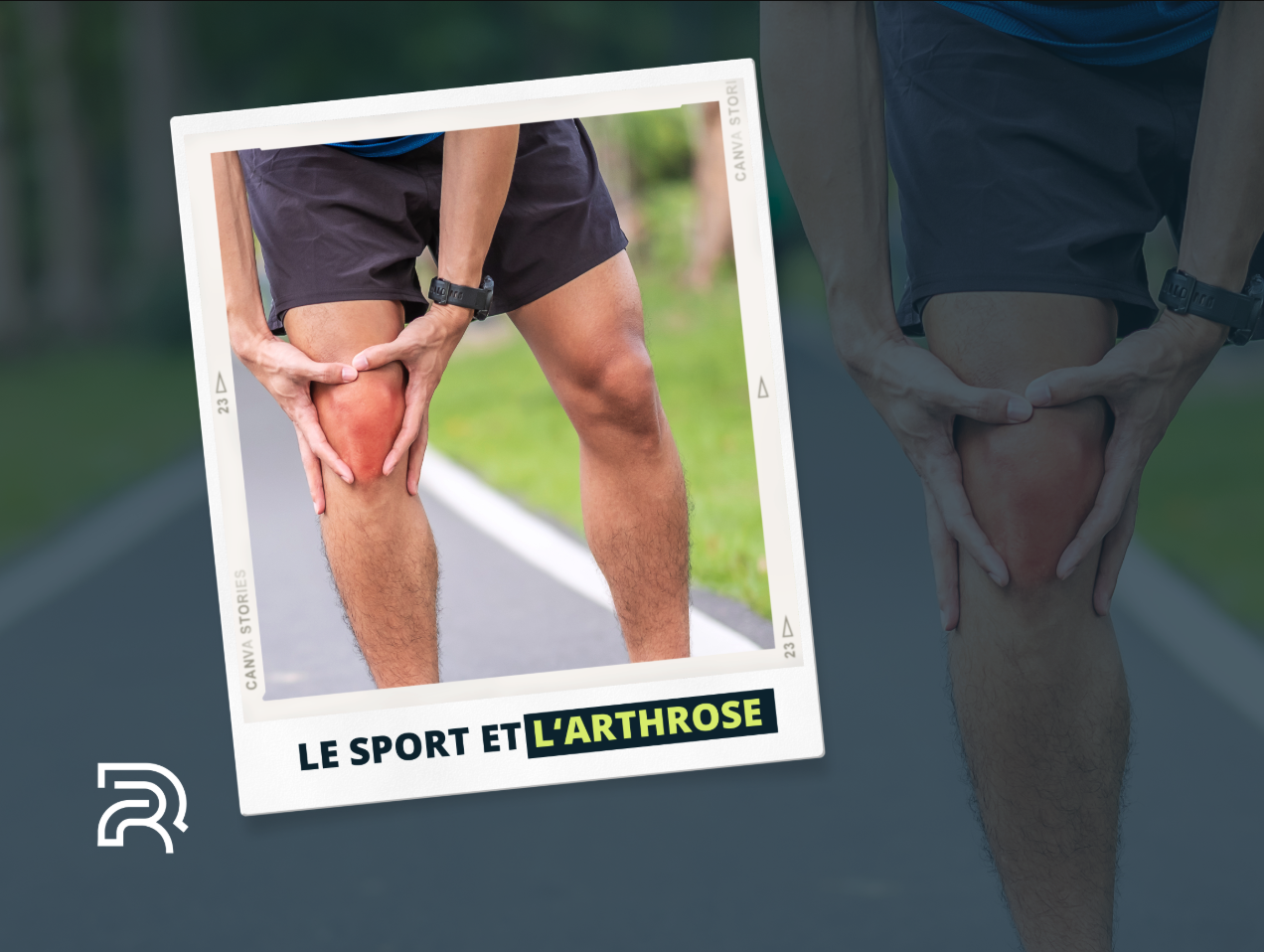 Personne tenant son genou douloureux en pleine activité physique, illustrant le lien entre sport et arthrose